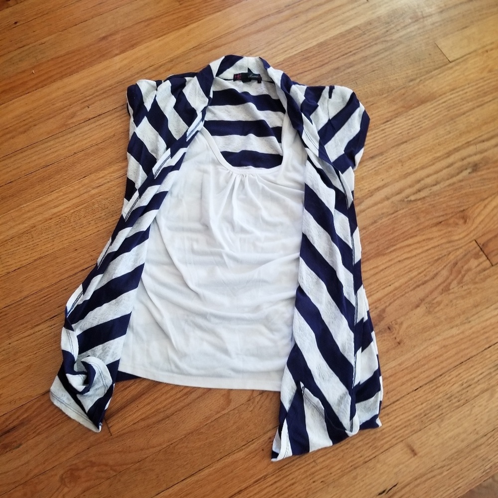 Ivory Tank Top with attached kimono vest